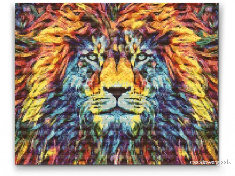 FÄRGRIKT LEJON- diamond painting