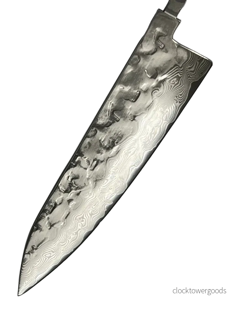 Kockkniv 200mm VG-10 Polerad Brute de forge Damaskus Kockkniv 200mm VG-10 Polerad Brute de forge Damaskus