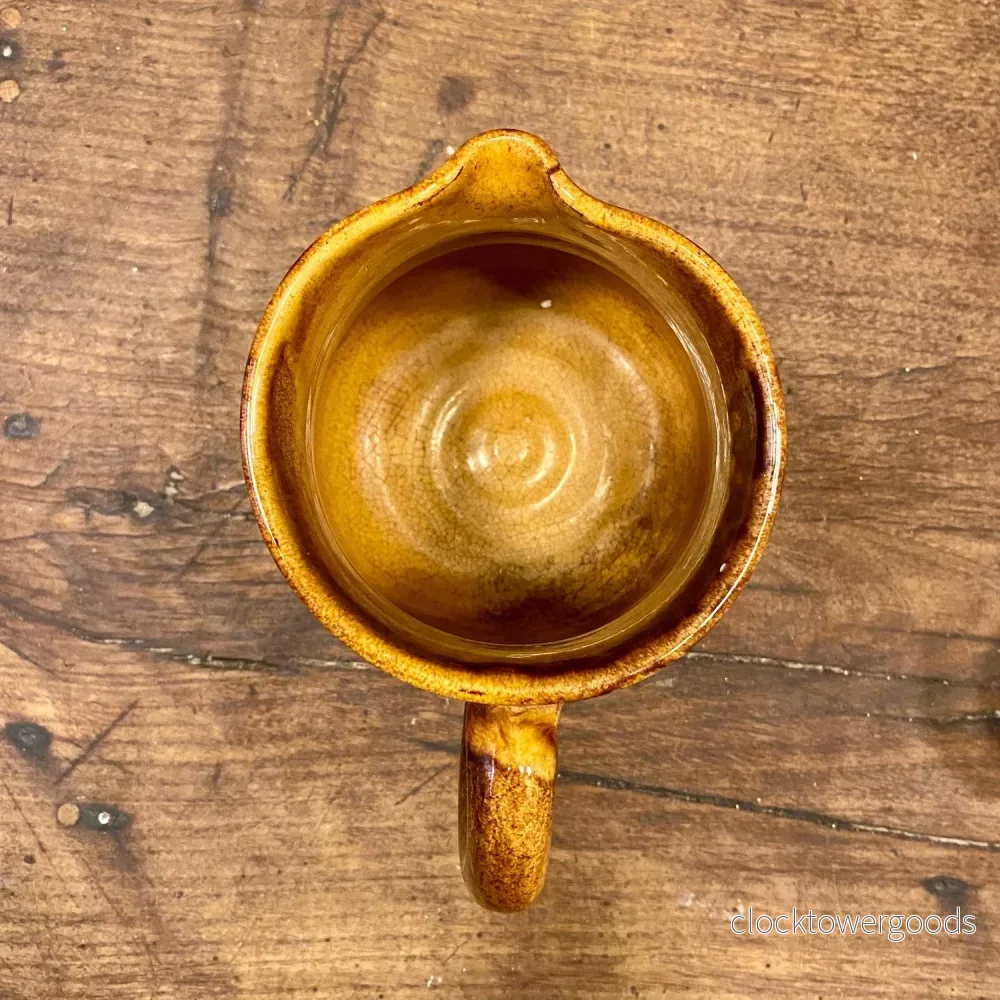 Vintage French Ochre Glazed Ceramic Pitcher - Bild 3