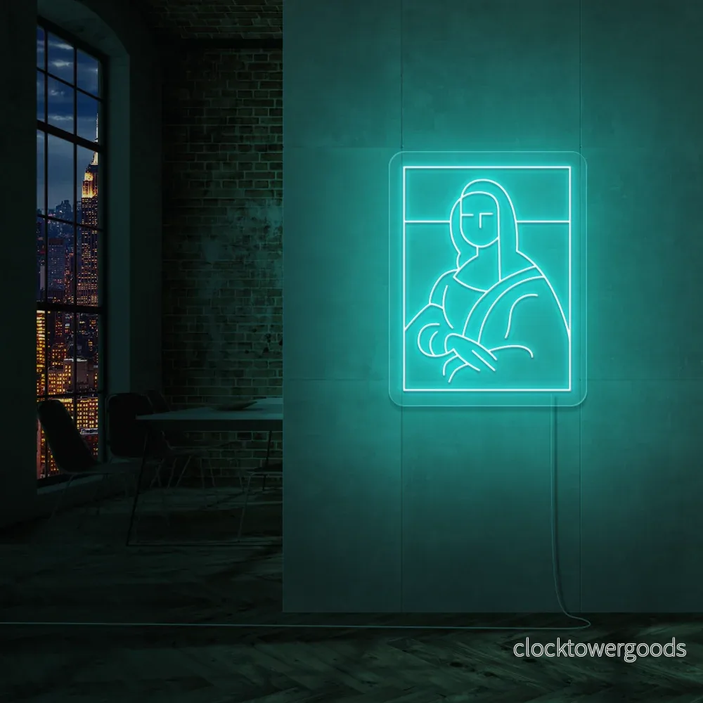 "Mona Lisa" Led neonskylt. Svartvit - Bild 2