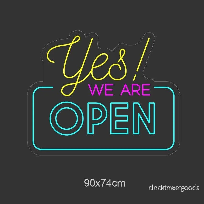"Yes! WE ARE OPEN" Led neonskylt - Bild 2