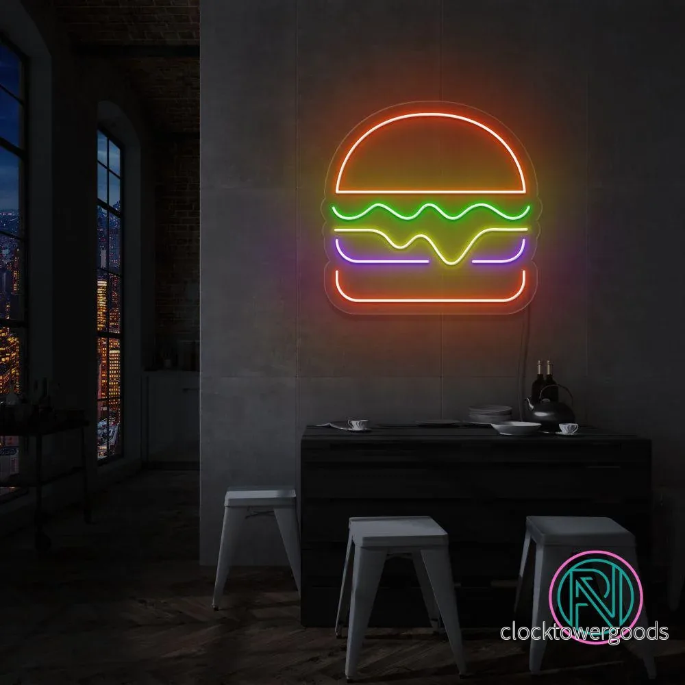 ”Hamburgare” Led neonskylt. ”Hamburgare” Led neonskylt.