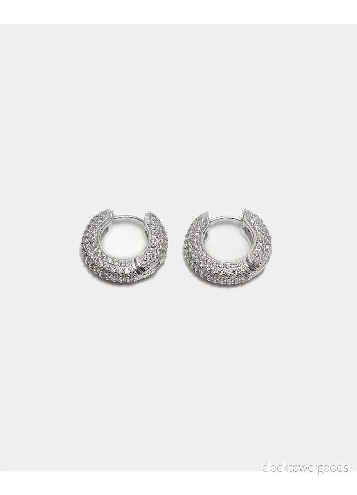 Stone Hoops, Örhängen, Silver