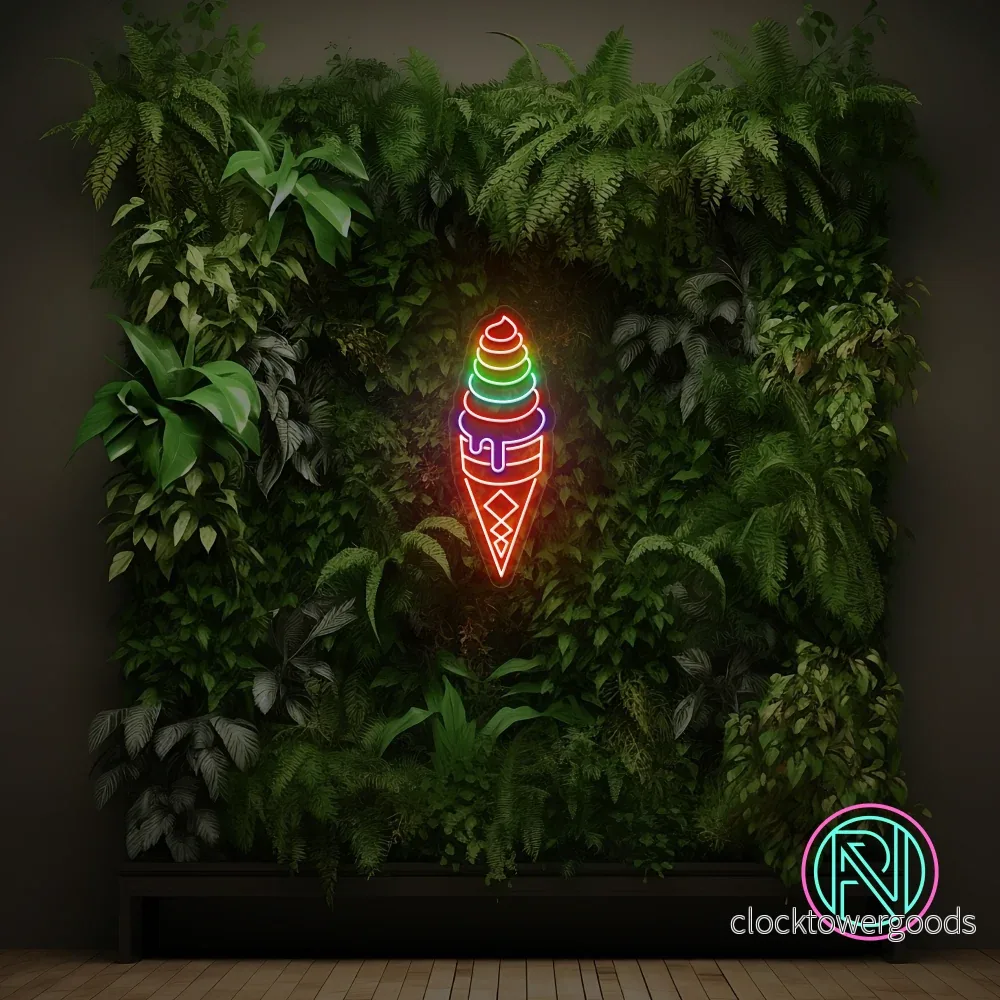 "Färgglad glass" Led neonskylt