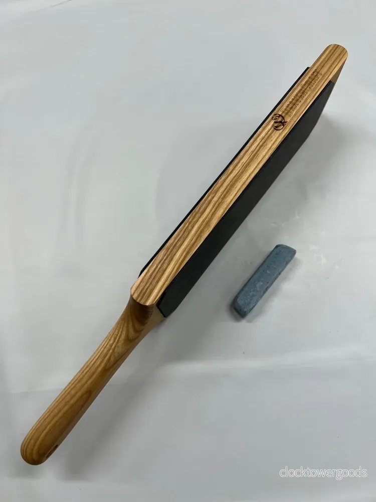 Dubbelsidig läderstrigel 230 × 80 mm på askträ, inkl. slippasta LS1P1 - Bild 3