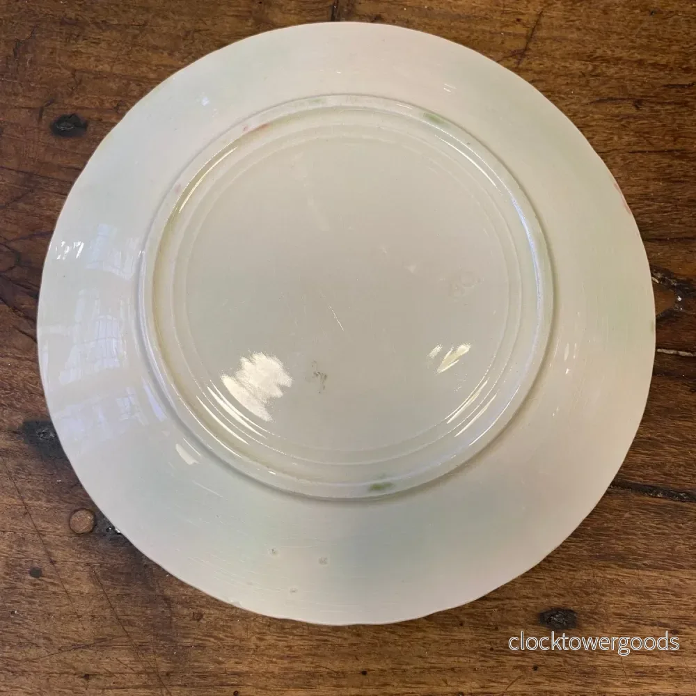 Vintage French Majolica Rose Plate - Bild 2