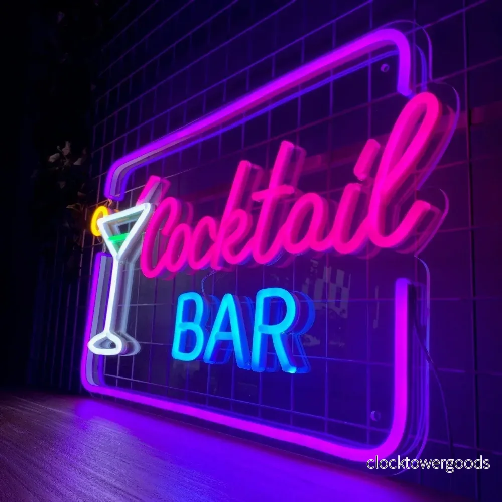 "Cocktail BAR" Led neonskylt. 73x44 cm - Bild 3