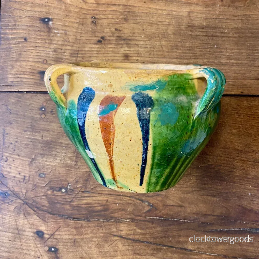 Vintage French Provençal Glazed Planter - Bild 3