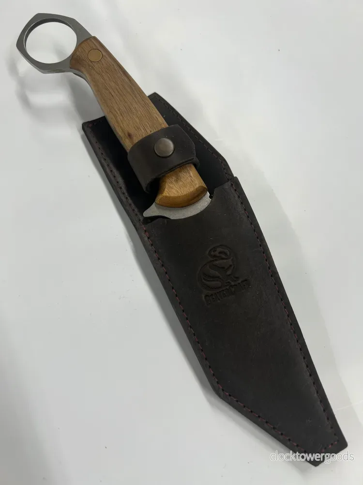 Ukrainsk campingkarambit CGK1 med läderslida - Bild 3