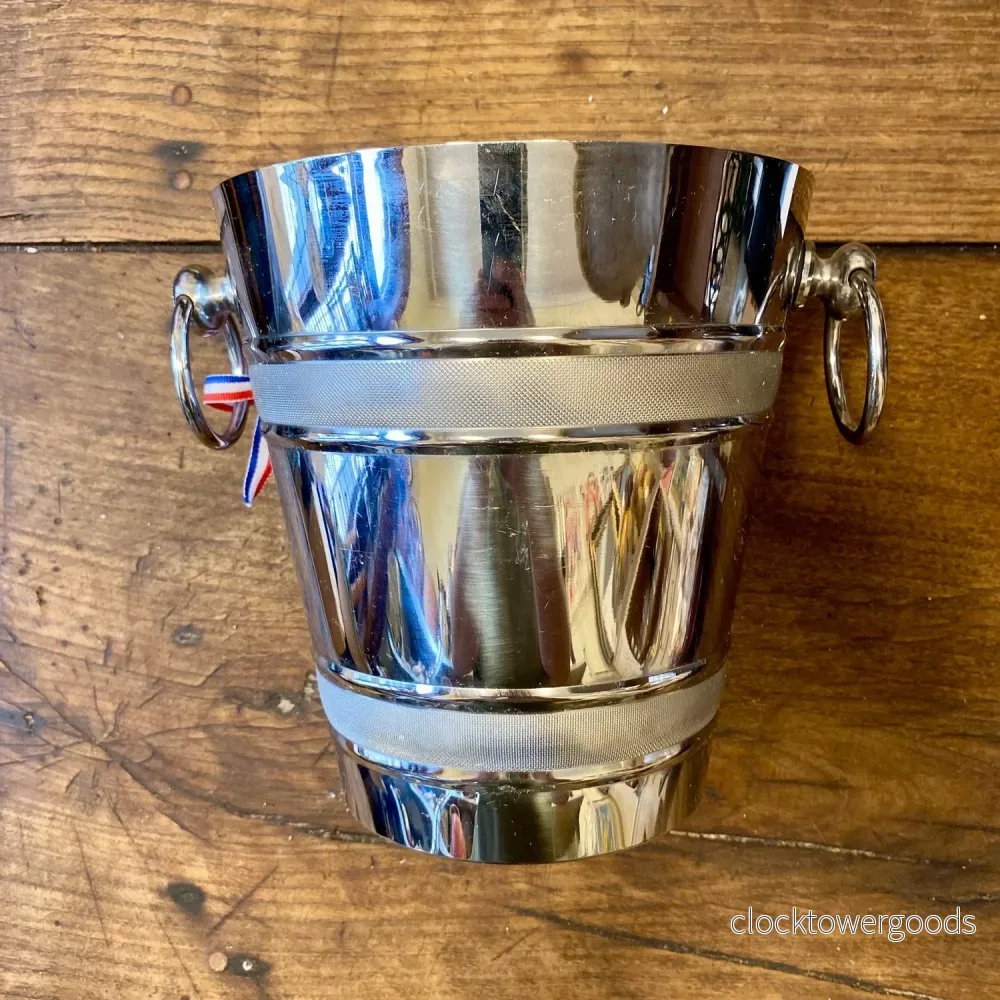 Vintage French Champagne Bucket – Silver Tone