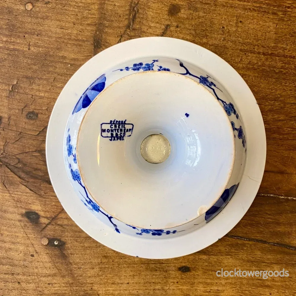 Vintage Creil et Montereau Pedestal Dish – Japon Blue - Bild 3