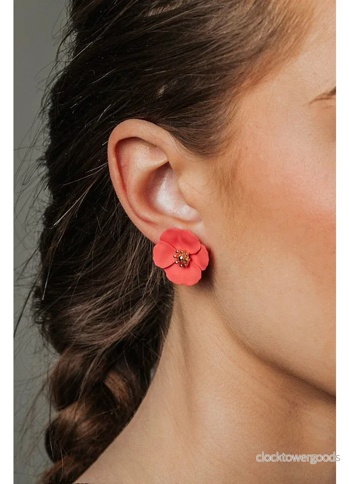 Flower Small Earrings, Korall - Bild 2