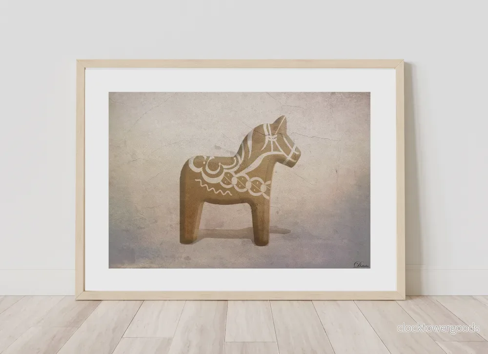 En beige Dalahäst En beige Dalahäst