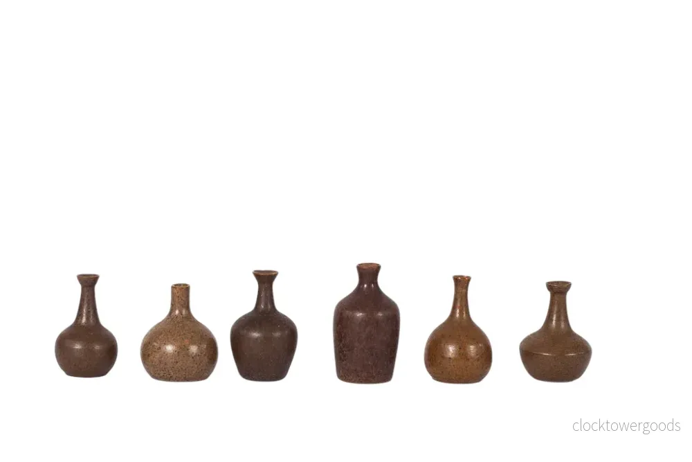 Miniatyrkeramik samling 6 vaser