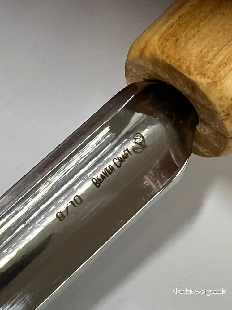 Träsniderijärn 75x10 mm – rak skölp P9/10 med kulhandtag - Bild 3