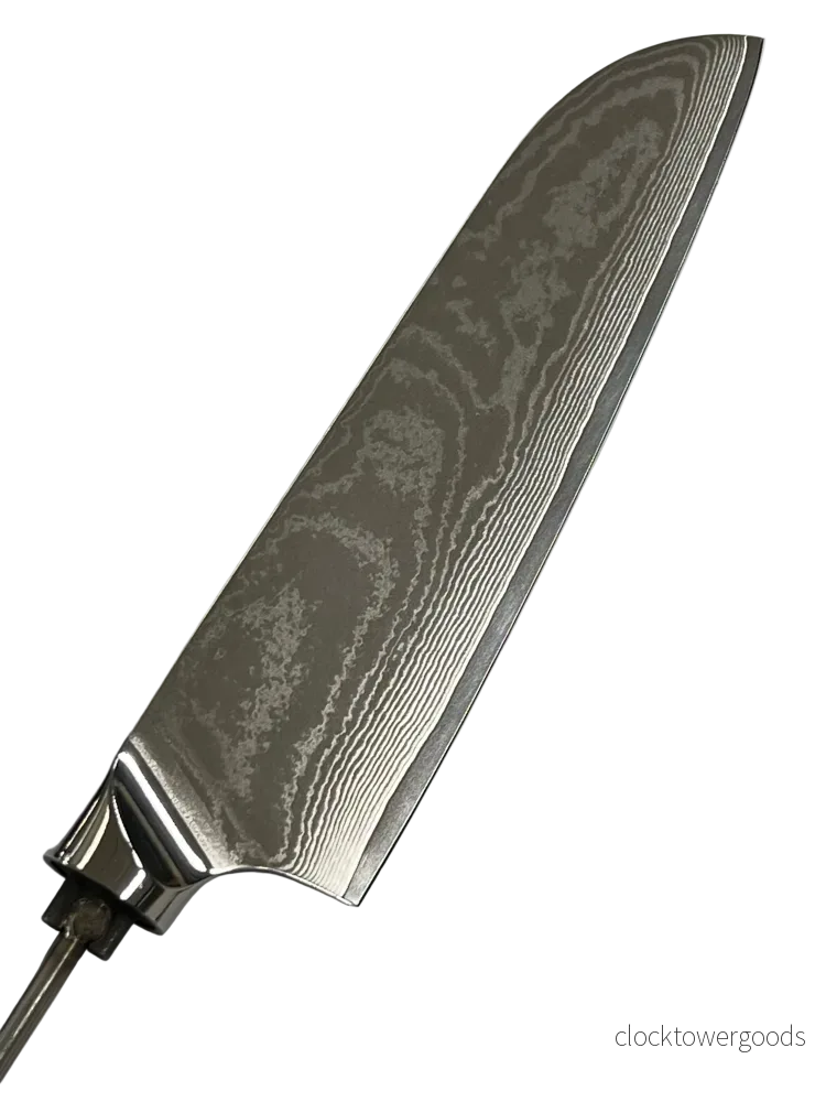Santoku – rostfritt damaskstål, kockkniv 8″ med gängad sticktånge