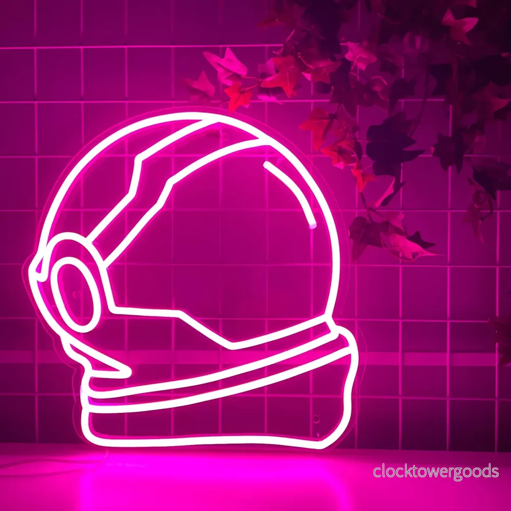 (RYMDhjälm) LED NEONSKYLT. Hot pink (RYMDhjälm) LED NEONSKYLT. Hot pink
