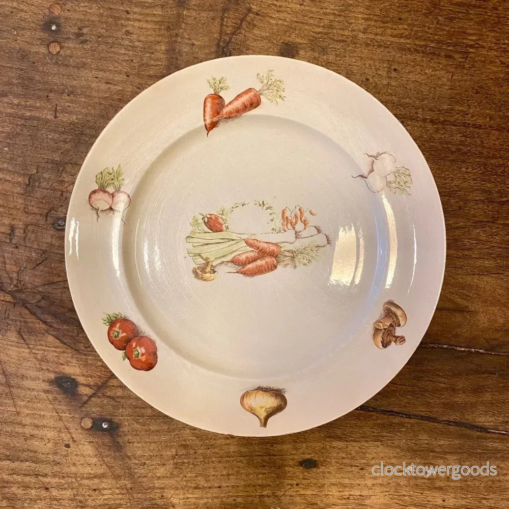 Set of 4 Vintage French L’Amandinoise Plates – Vegetable Motif Set of 4 Vintage French L’Amandinoise Plates – Vegetable Motif