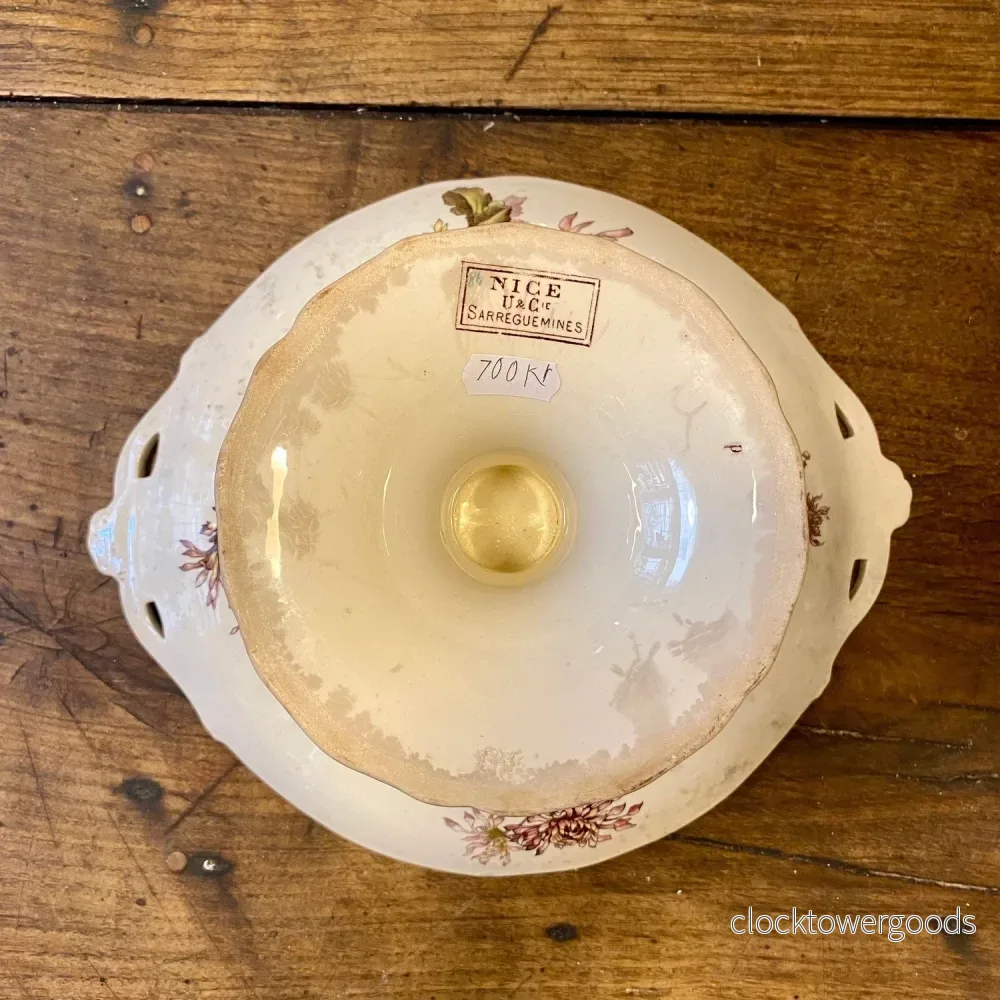 Vintage Sarreguemines Pedestal Dish - Bild 3