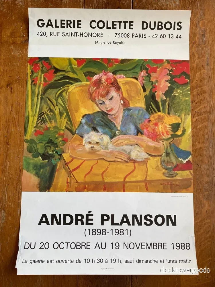 Vintage André Planson Exhibition Poster – Paris 1988 Vintage André Planson Exhibition Poster – Paris 1988