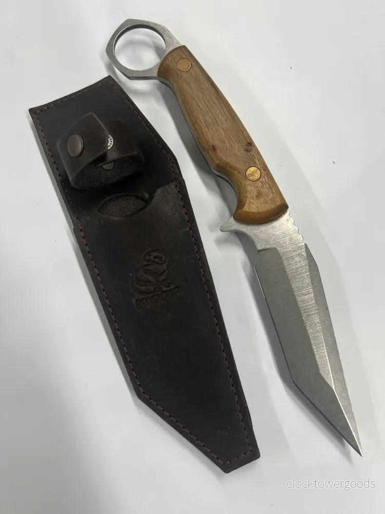 Ukrainsk campingkarambit CGK1 med läderslida - Bild 2
