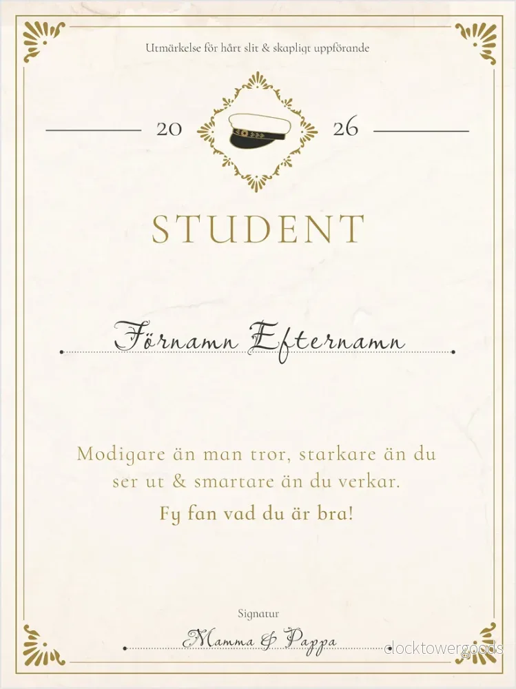 Student Diplom – Personlig Poster