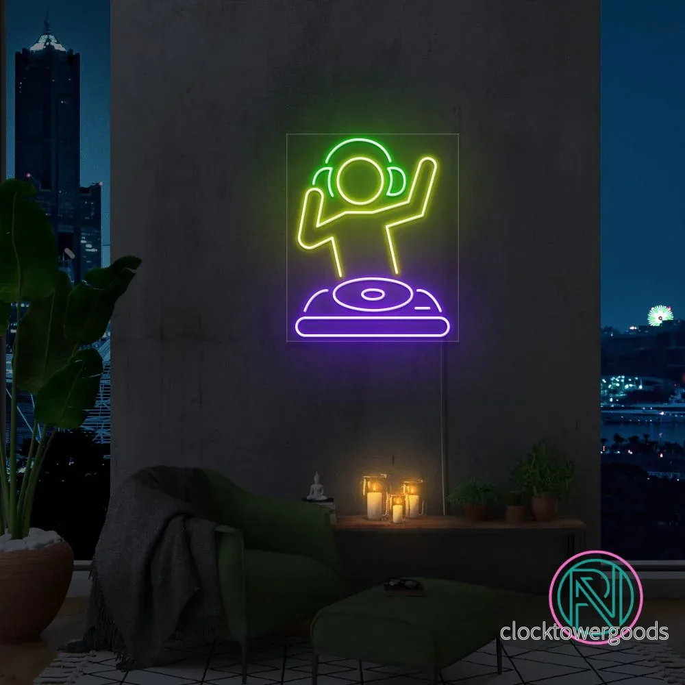”DJ” Led neonskylt. ”DJ” Led neonskylt.
