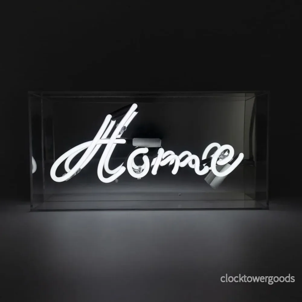 Neon ”Home” Akrylbox LAGERRENSNING! Neon ”Home” Akrylbox LAGERRENSNING!