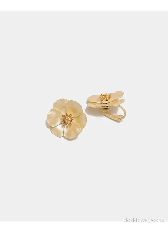 Flower CLIP-ON Örhängen, Svart - Bild 2