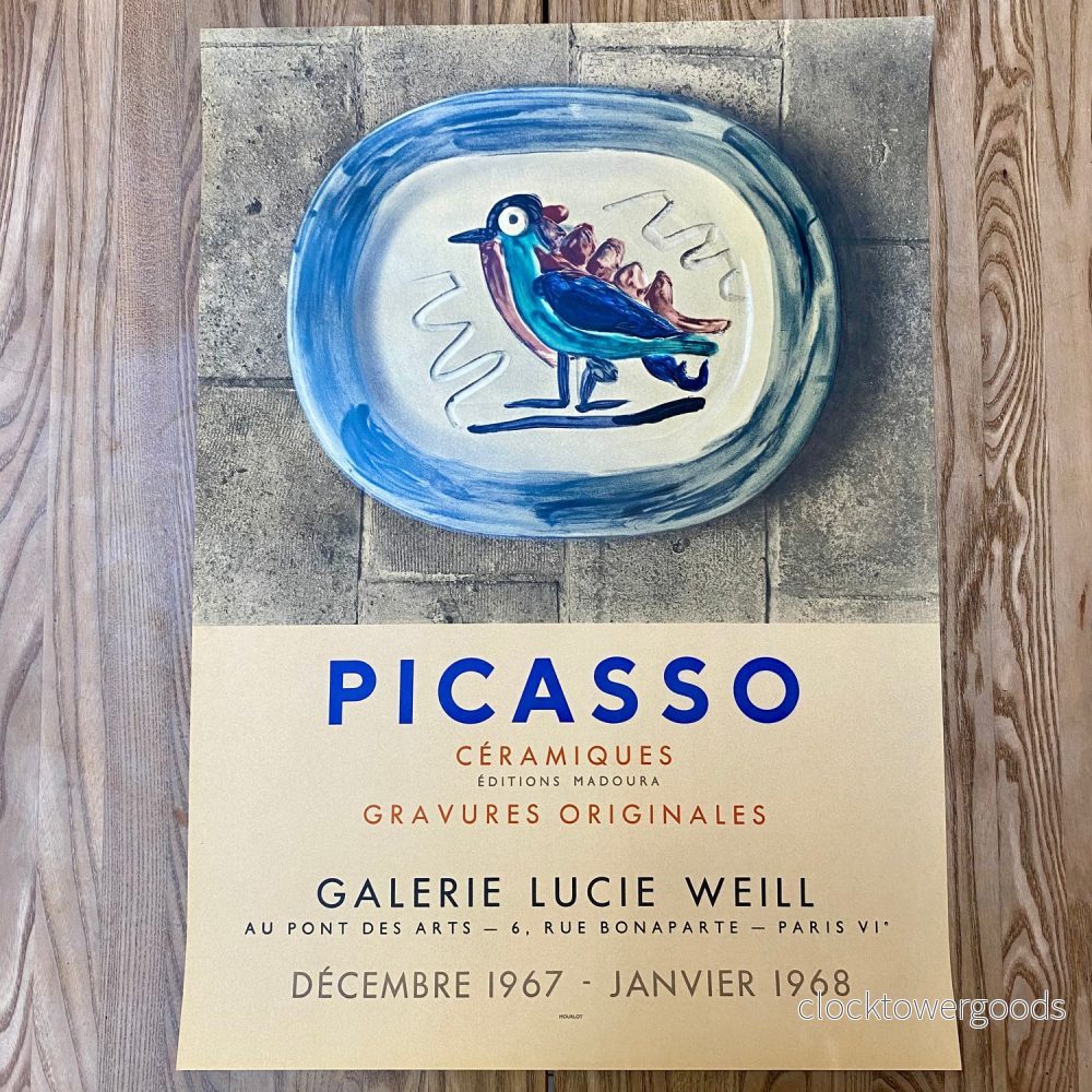 Vintage Pablo Picasso Exhibition Poster – Galerie Lucie Weill, Paris 1967–68 Vintage Pablo Picasso Exhibition Poster – Galerie Lucie Weill, Paris 1967–68