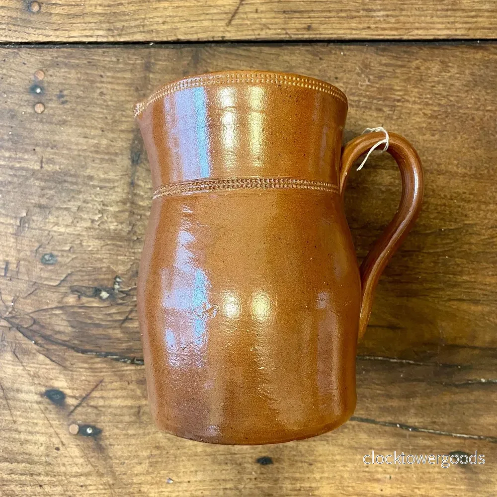 Vintage French Stoneware Pitcher – Brown Glaze – 18 cm - Bild 2