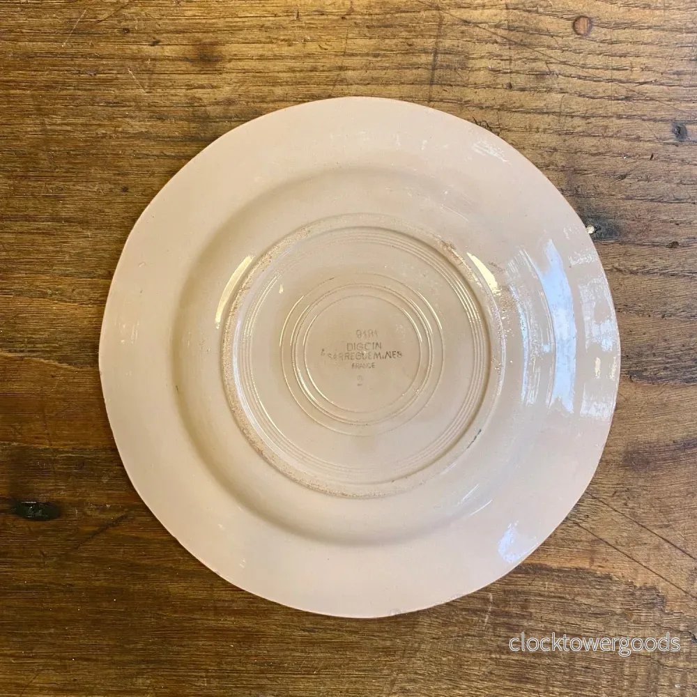Vintage Digoin Sarreguemines Dinner Plate – Terracotta Rose - Bild 2
