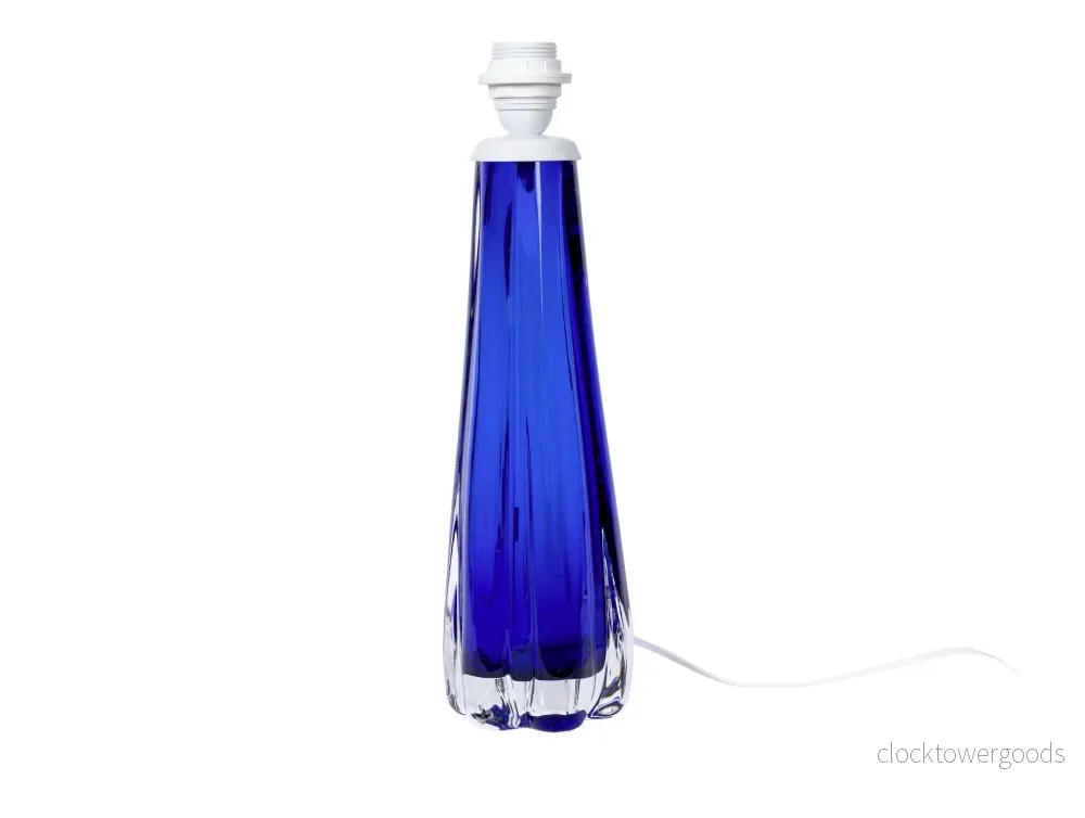 Flygfors Glasbruk lampfot blått glas