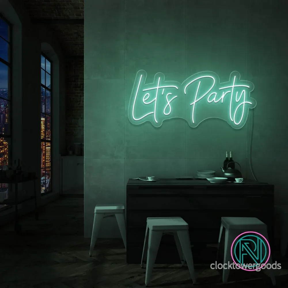 "Let's Party" Led neonskylt. - Bild 3