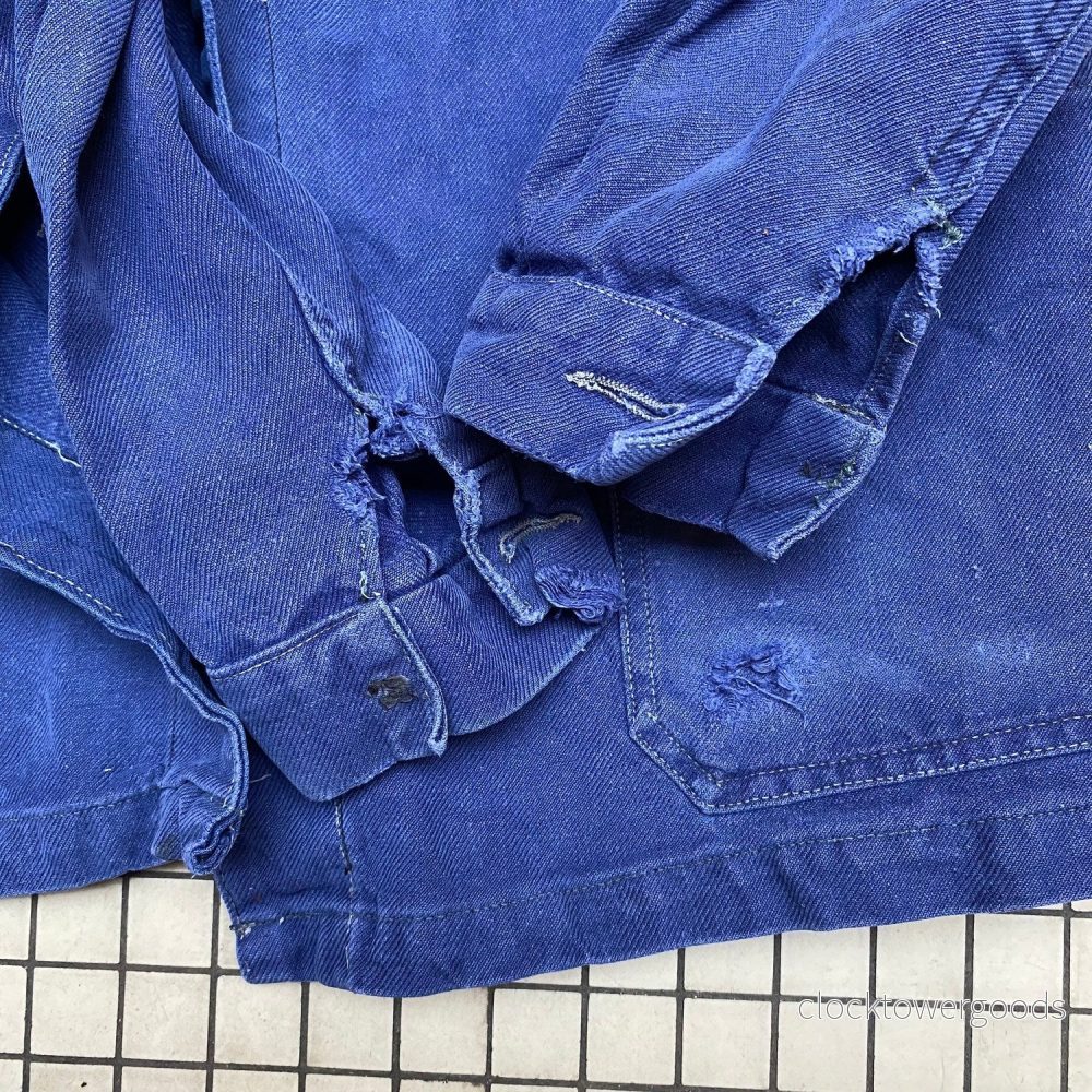 French Vintage Blue Work Jacket “Le Cuir” – Size S - Bild 3