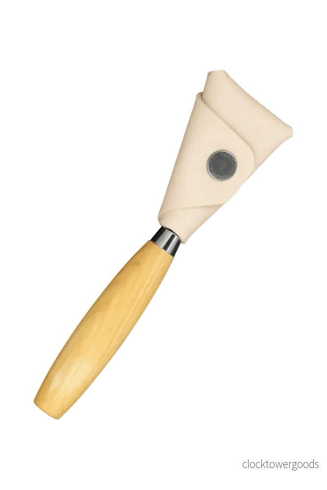 Morakniv 163 dubbeleggad skedkniv med läderslida - Bild 3
