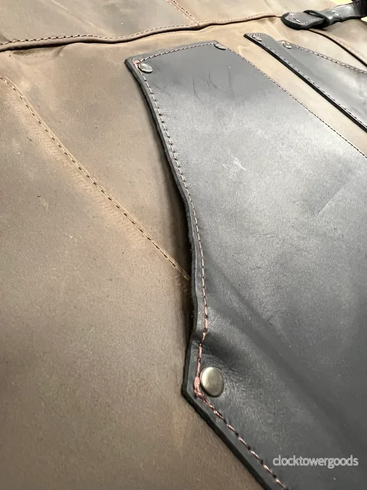Justerbart förkläde i brunt läder AP3X - Bild 3