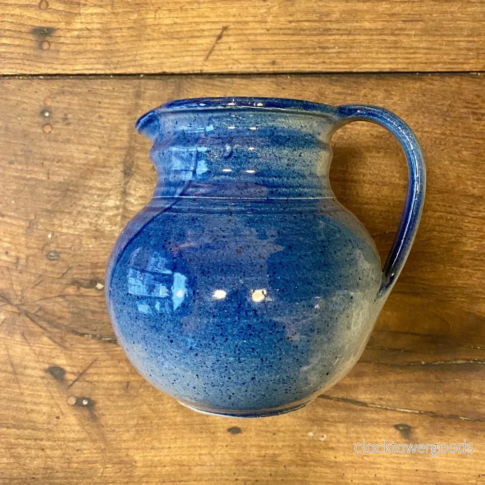 Vintage Blue Glazed Ceramic Pitcher - Bild 2