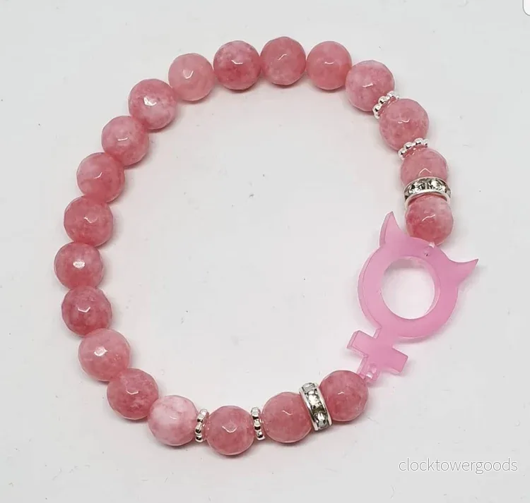 Facetterad Jade med rosa Honjävul