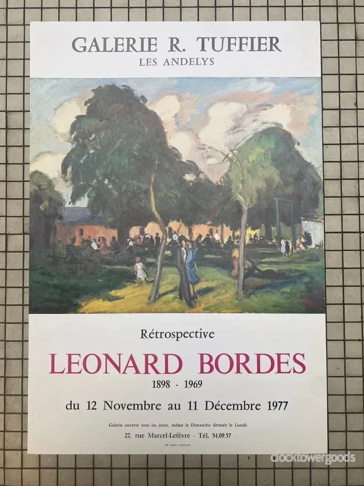 Vintage Léonard Bordes Exhibition Poster – Galerie R. Tuffier 1977