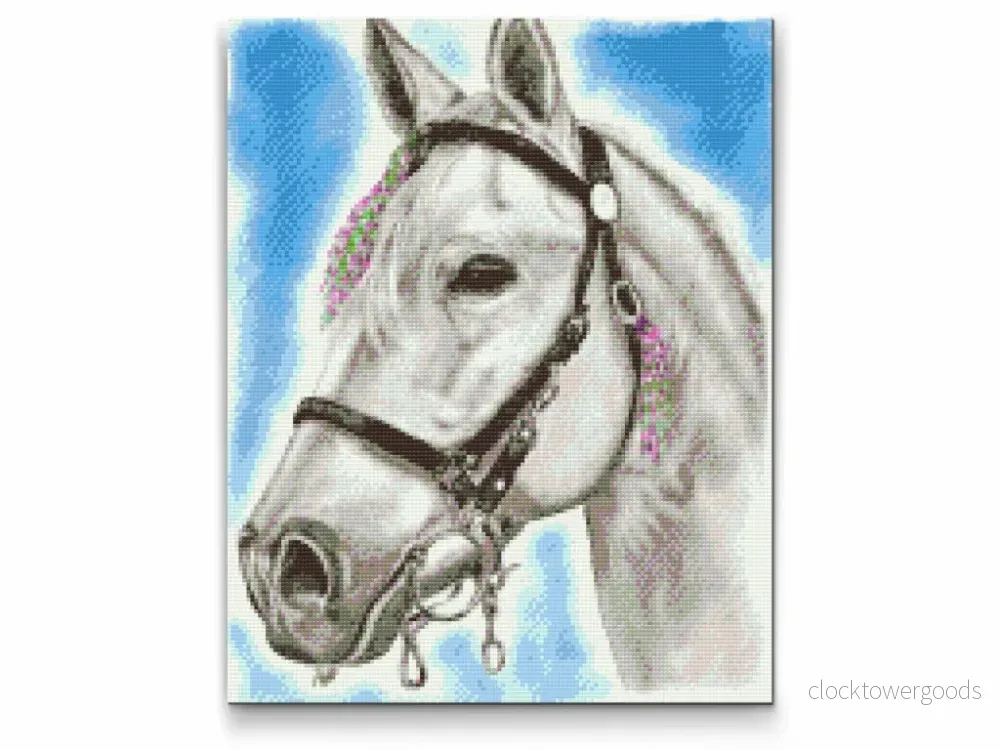 VIT HÄST – diamond painting VIT HÄST – diamond painting