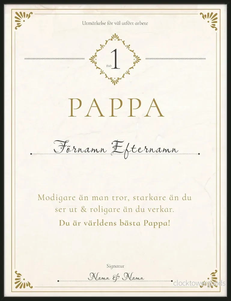 Diplom Världens Bästa Pappa – Poster
