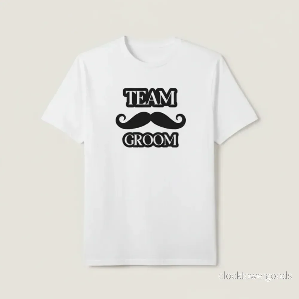 Team Groom Mustasch T-shirt – Svensexa - Bild 2