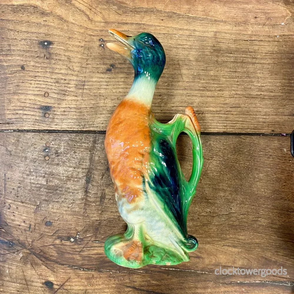Vintage St Clément Ceramic Duck Pitcher – Multicoloured Glaze - Bild 2