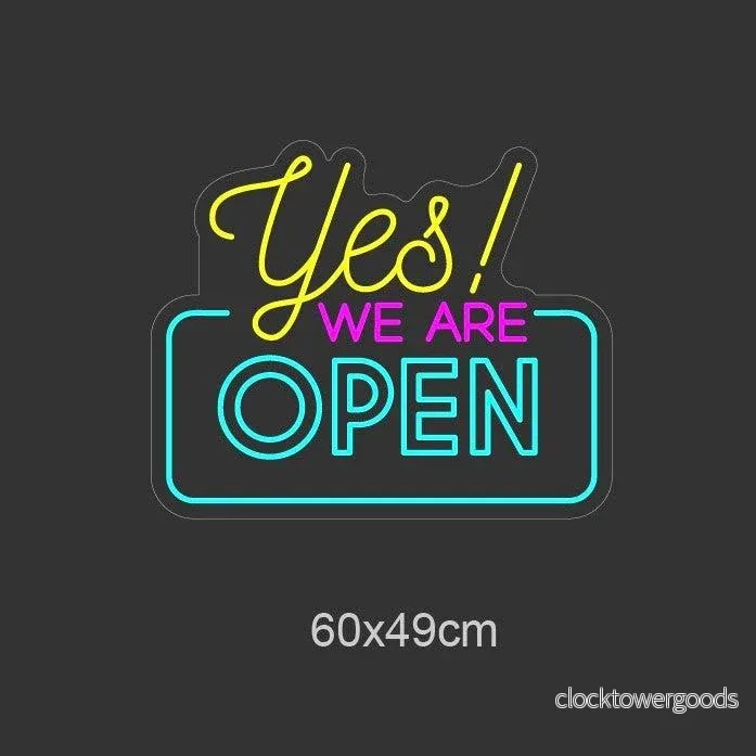 "Yes! WE ARE OPEN" Led neonskylt - Bild 3