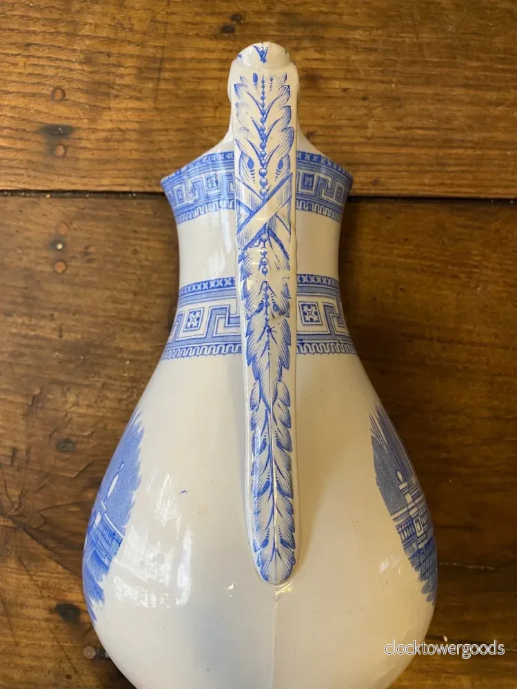 Antique Blue & White Etruscan Pitcher – 32 cm - Bild 3