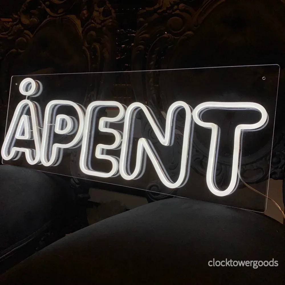 ”ÅPENT” LED NEONSKYLT. Välj önskad färg. ”ÅPENT” LED NEONSKYLT. Välj önskad färg.