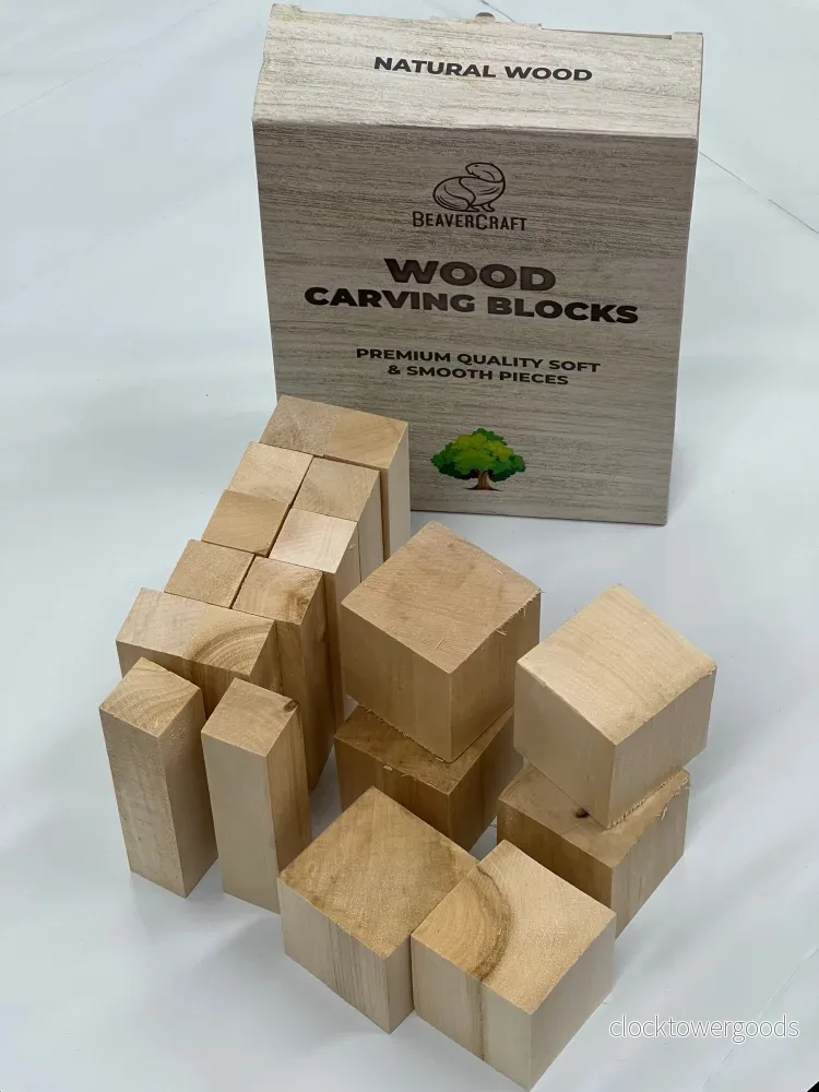 Basswood-ämnen av lindträ för träsnideri BW18, 18-pack, BeaverCraft - Bild 3