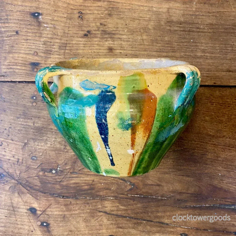 Vintage French Provençal Glazed Planter Vintage French Provençal Glazed Planter