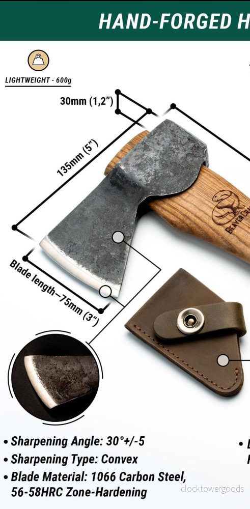 Yxa med eggskydd AX1 Bushcraft Hatchet - Bild 2